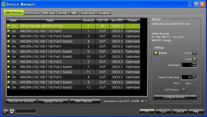 4096 piksel Salve DMX LED Controller H802RA 4 Port Aluminium Alloy Material 12