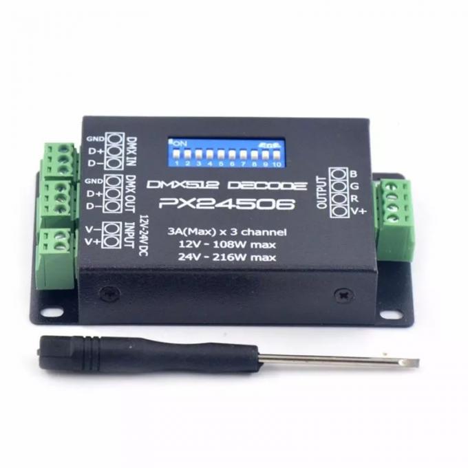 PX24506 DMX LED Controller, Dmx 512 Decoder Rgb LED Controller 12V 24V 0